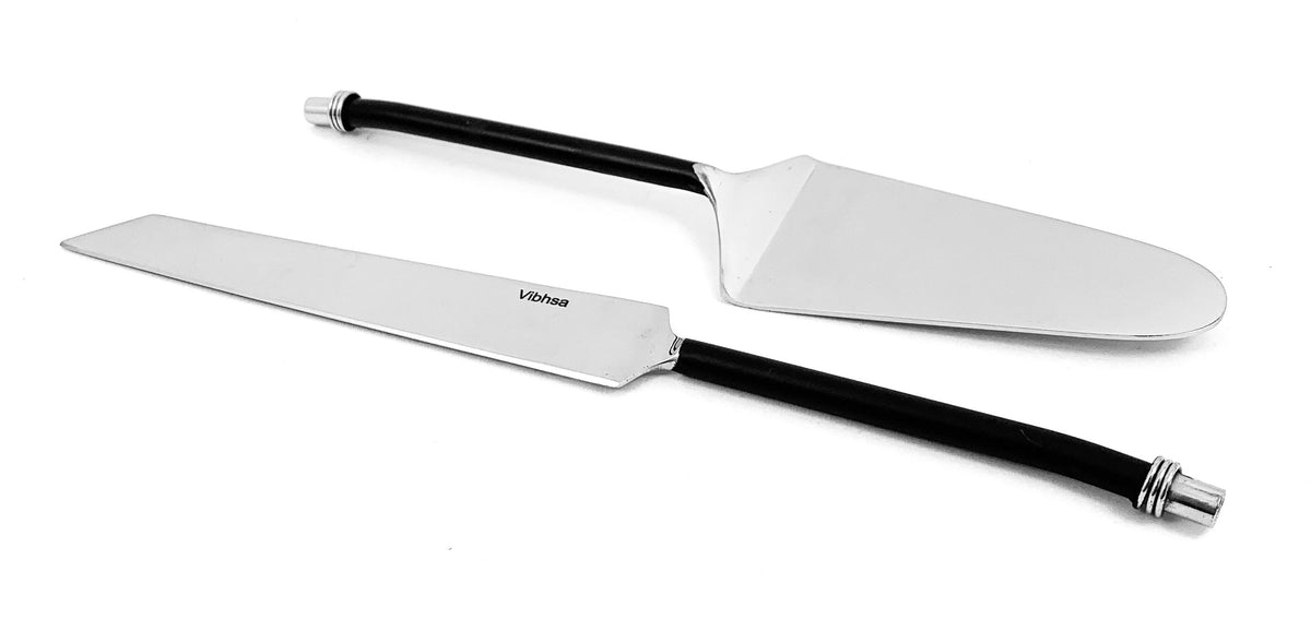 Black Cake Server Set with Forks