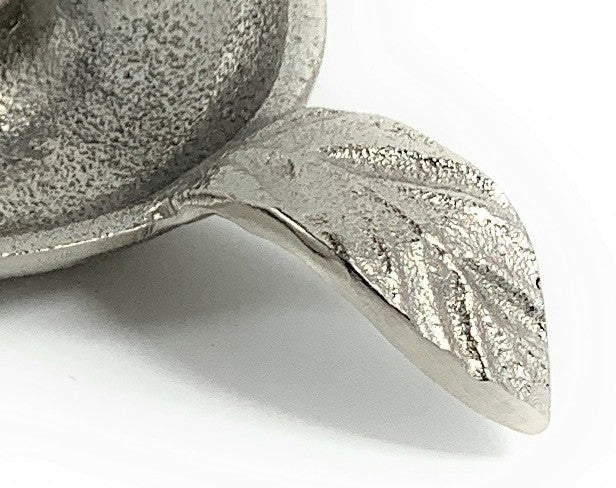 Silver Leaf Taper Candle Holder