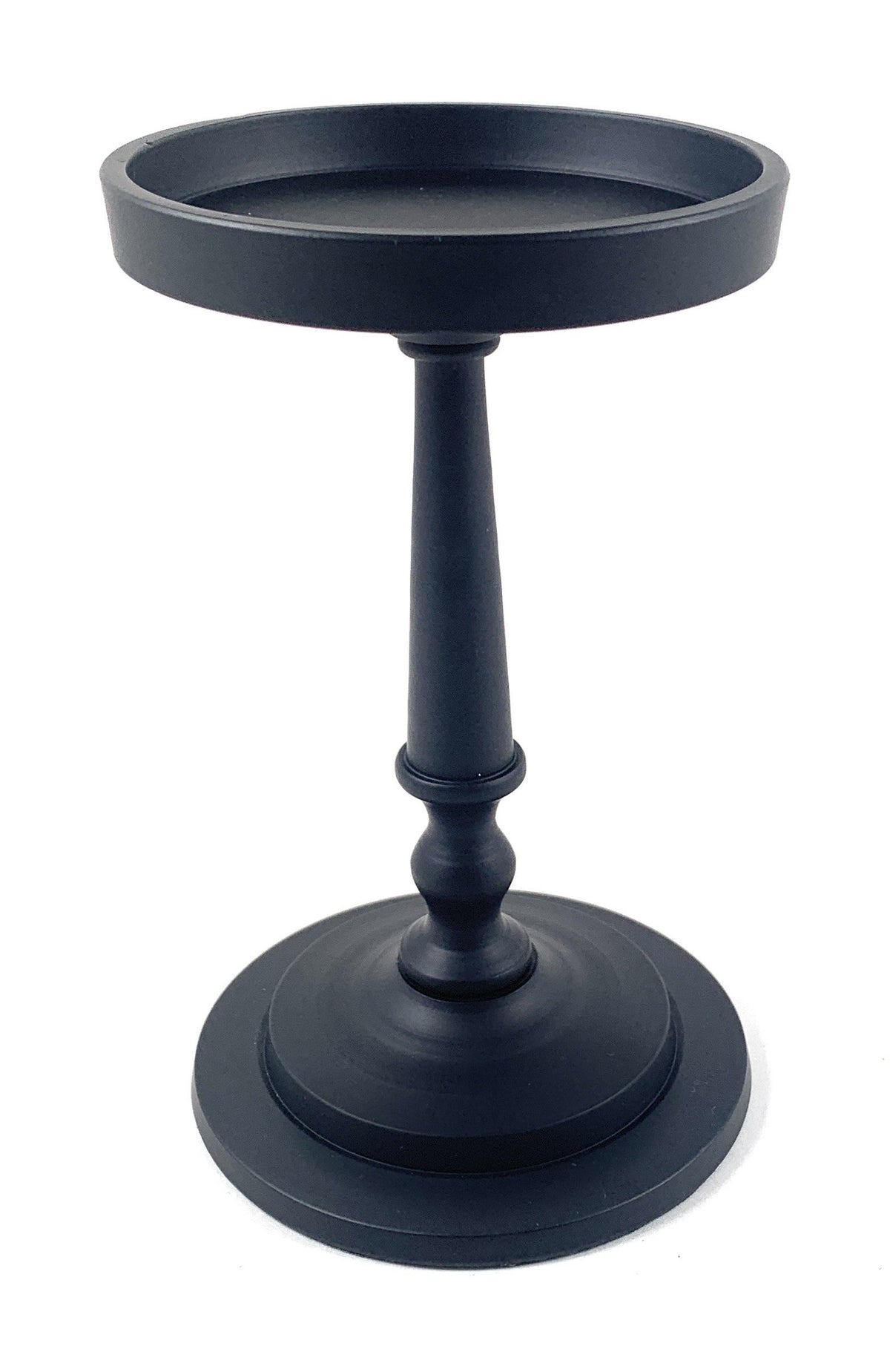 Matte Black Pillar Candle Holder, 7 in