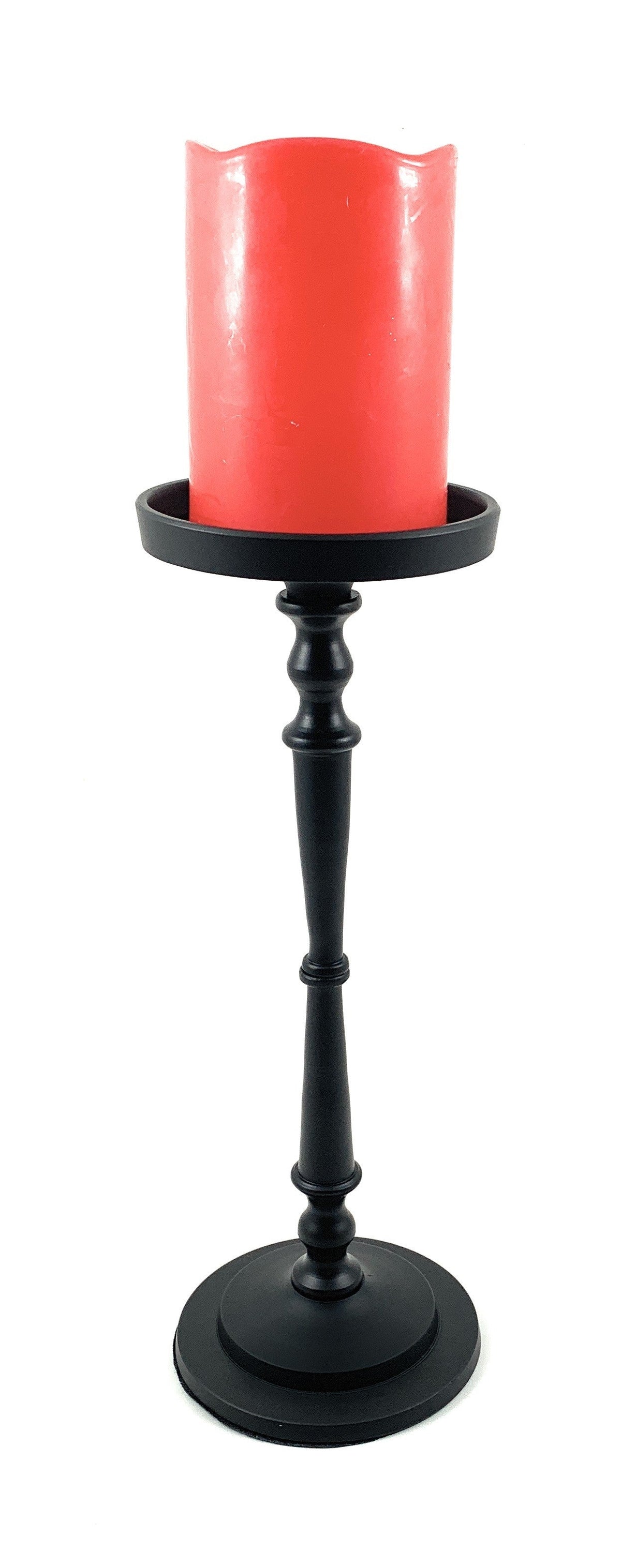 Matte Black Pillar Candle Holder, 11.5 in