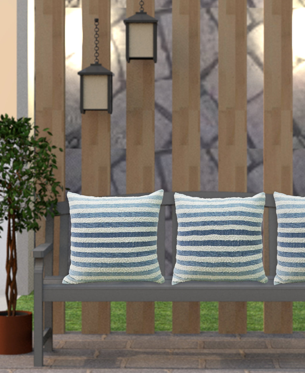 Cotton Ombre Stripe Throw Pillow, 20" x 20"