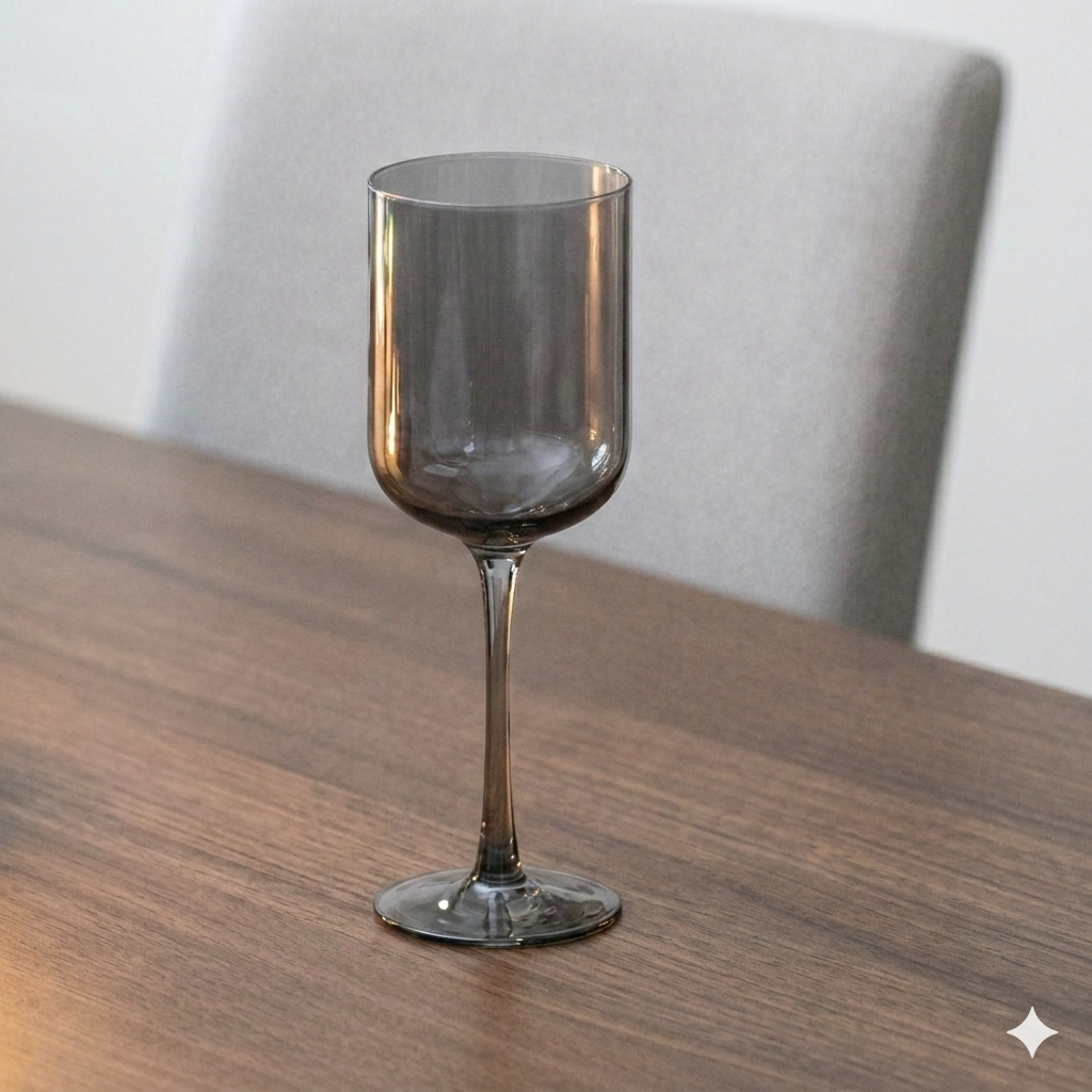 Smoky Stemmed Wine Glasses, Set of 4