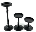 Matte Black Pillar Candle Holders, Set of 3