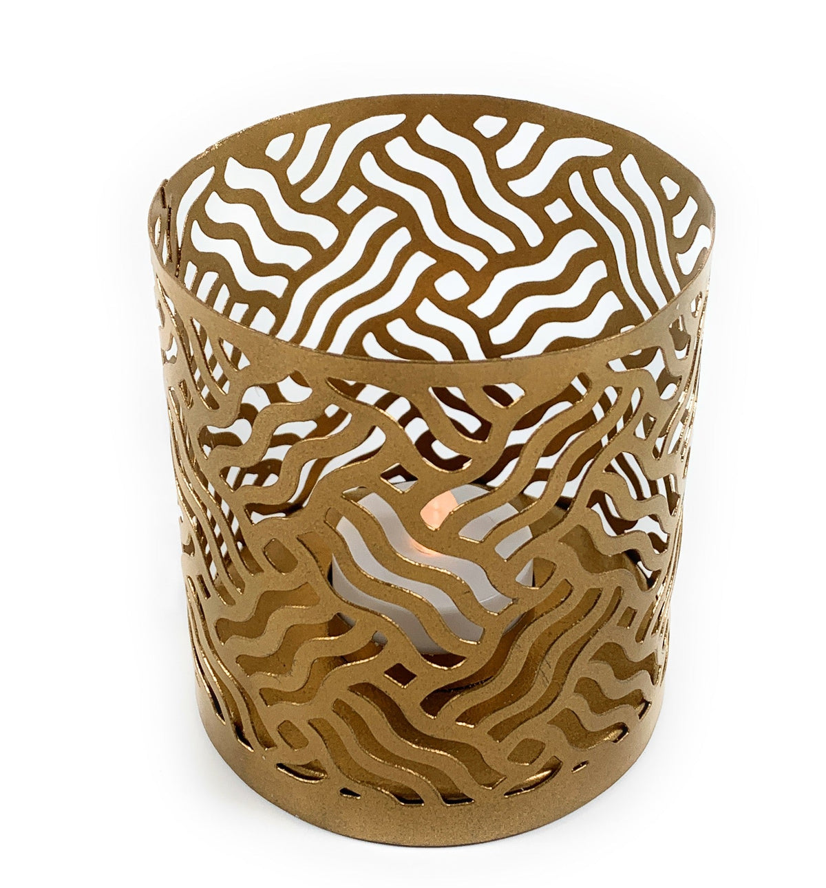 Gold Cut-Out Votive Holders, Set of 2