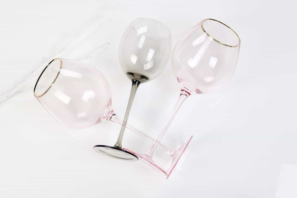 Modern Black Smoke Glasses, Set of 4