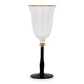 Black Stem Gold Rim Wine Glasses, Set of 4