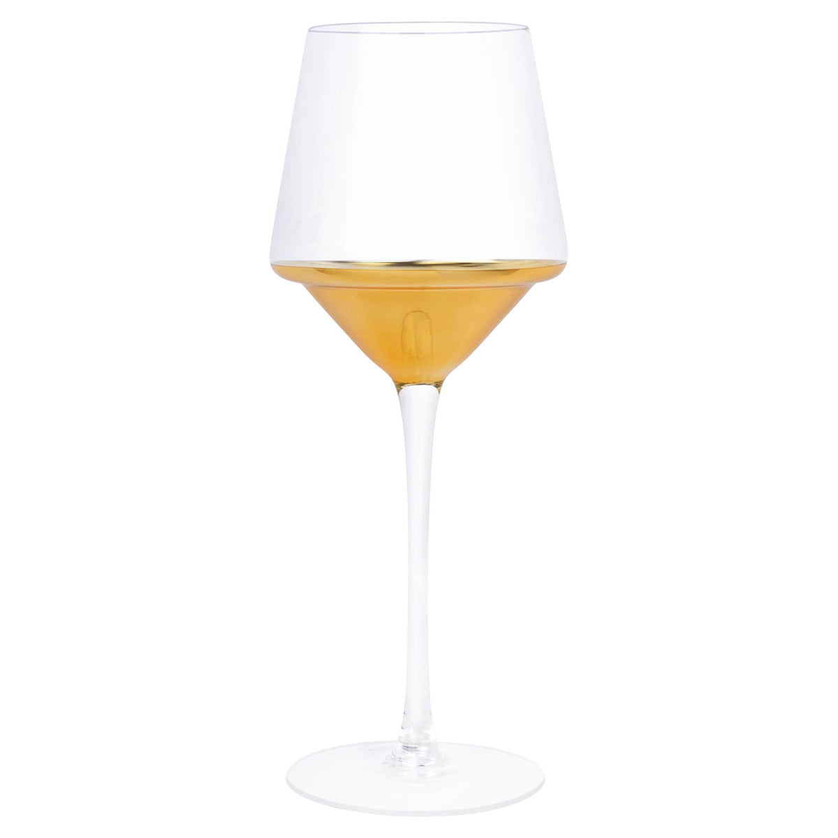 Gold Triangle Wine Glasses, Set of 4