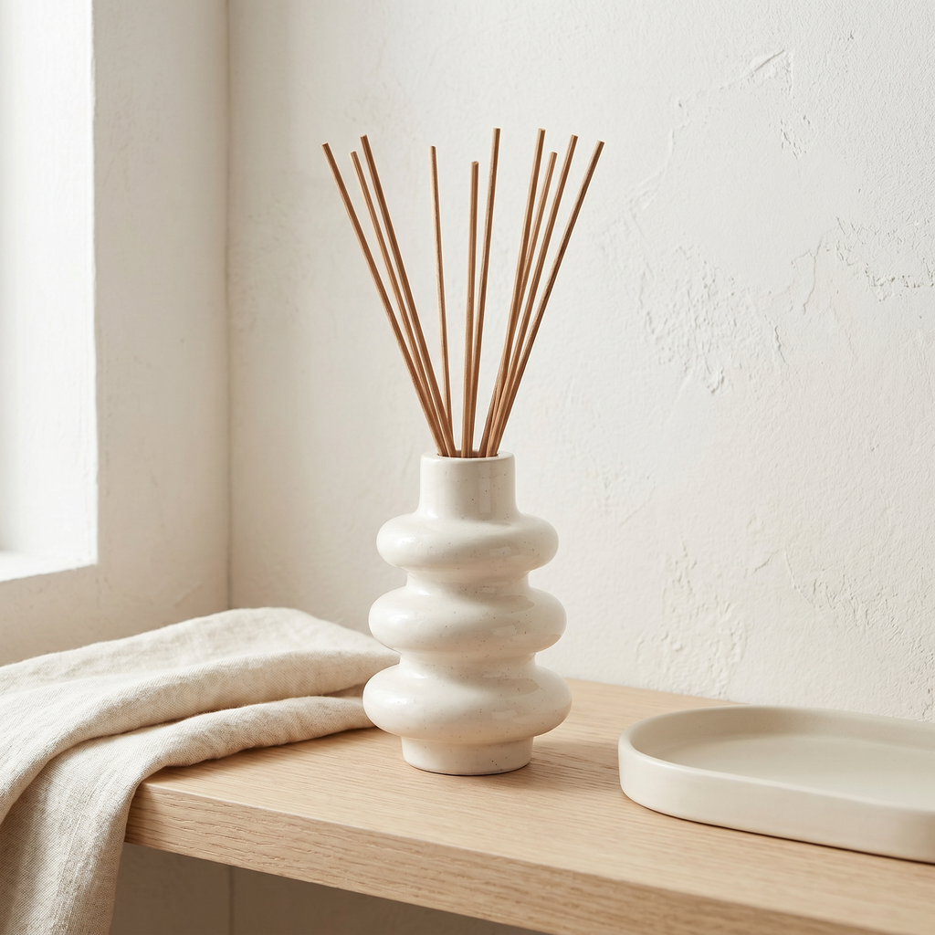 Stacked Bubble Vase, Gypsum White 5"