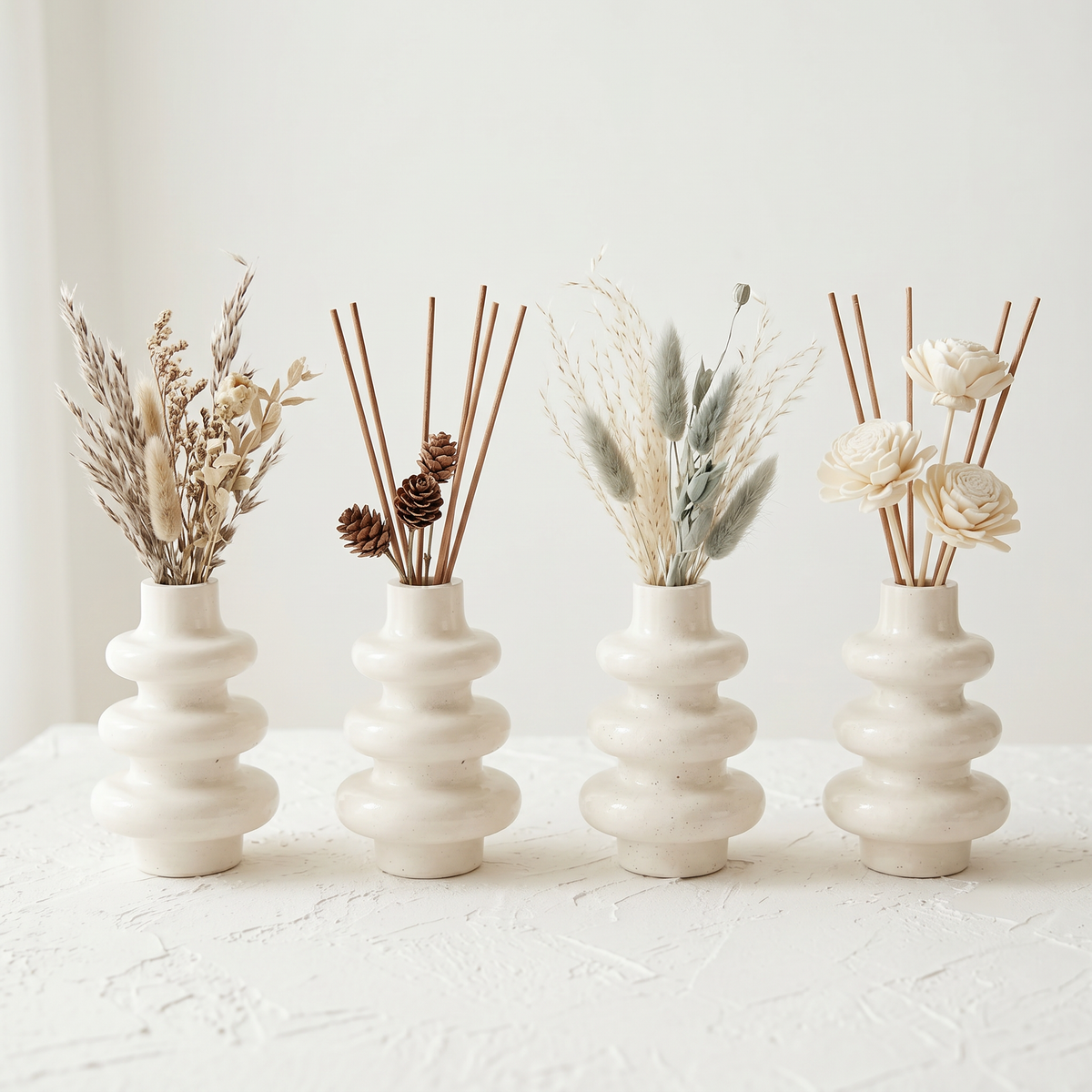 Stacked Bubble Vase, Gypsum White 5"