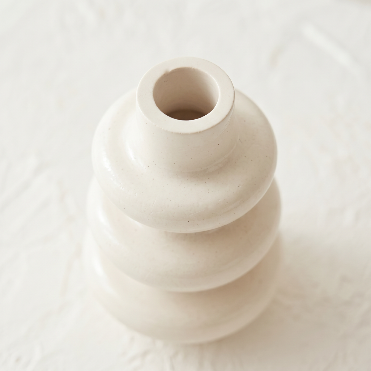 Stacked Bubble Vase, Gypsum White 5"