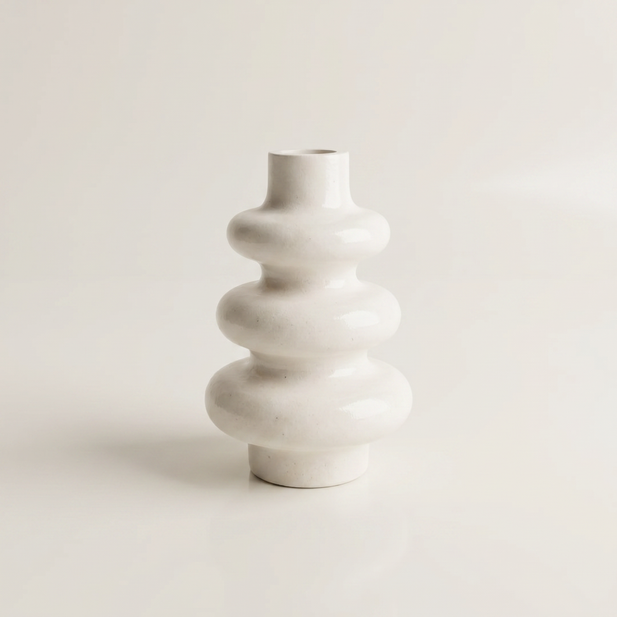 Stacked Bubble Vase, Gypsum White 5"
